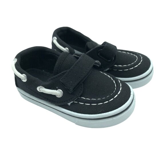 Navig8 Toddler Boys Slip On Sneakers Boat Shoes Canvas Black Size 5 - Picture 1 of 5